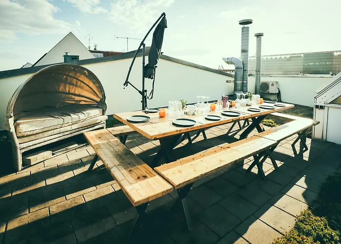 View - Dachterrasse - Privater Parkplatz شقة لبسيا